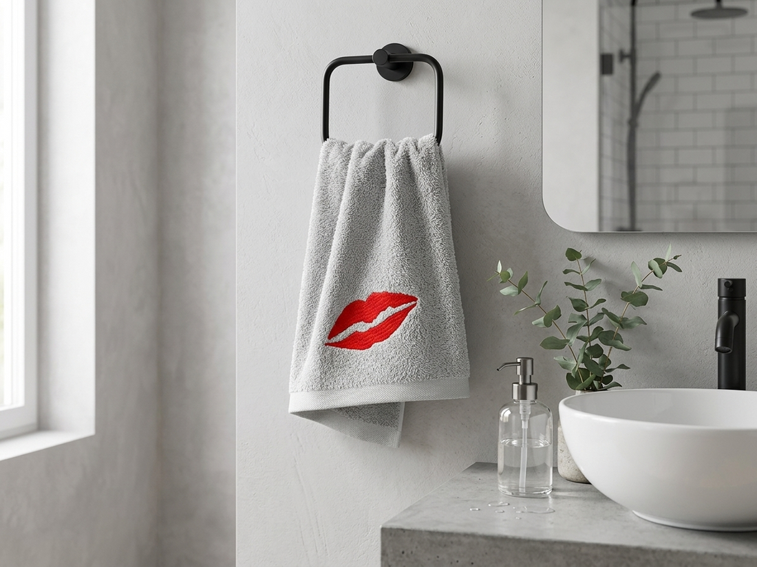 Ręcznik z haftem usta 50x90cm
