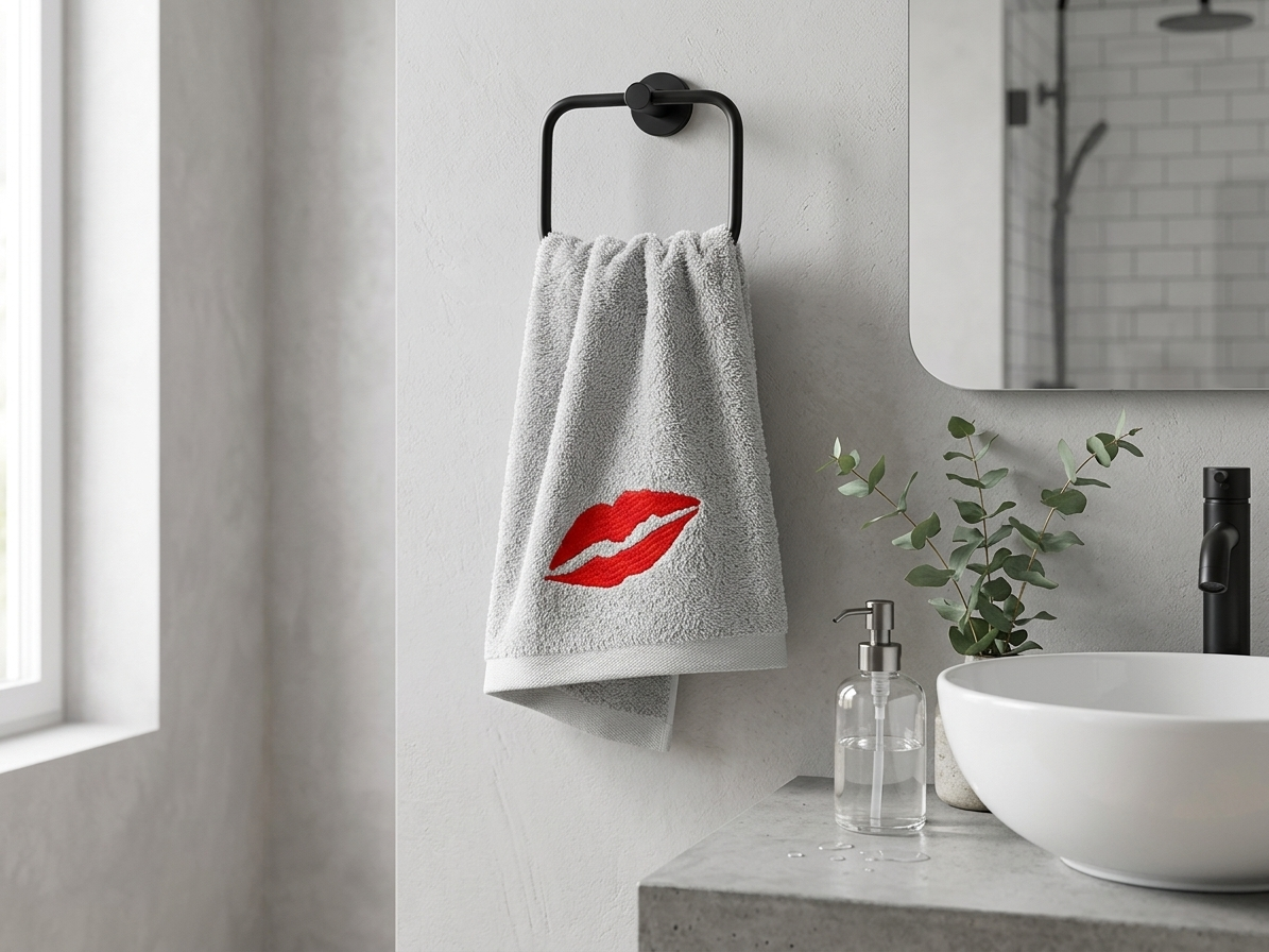 Ręcznik z haftem usta 50x90cm