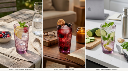 Szklanka diamond long drink 470ml fioletowa