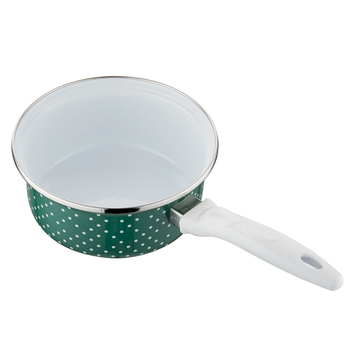 Rondel emaliowany prosty retro 16cm 1,3l zielony