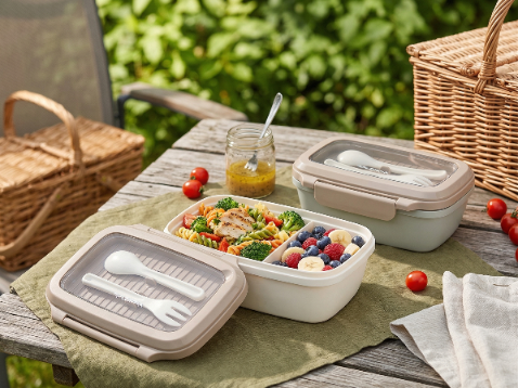 Lunchbox z łyżką i widelcem 1l mix