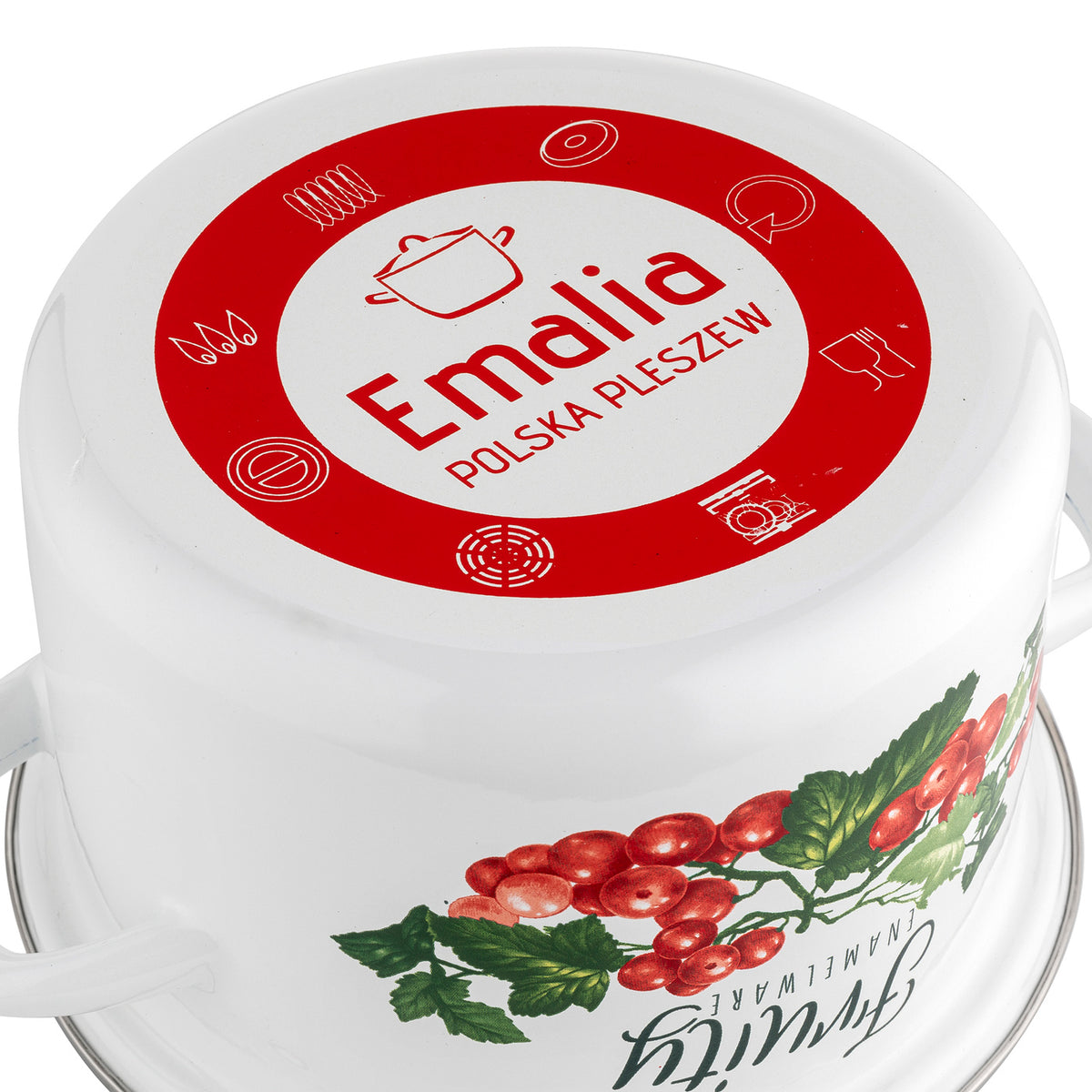 Garnek emaliowany prosty kalina 18cm 2,65l z/p v.2