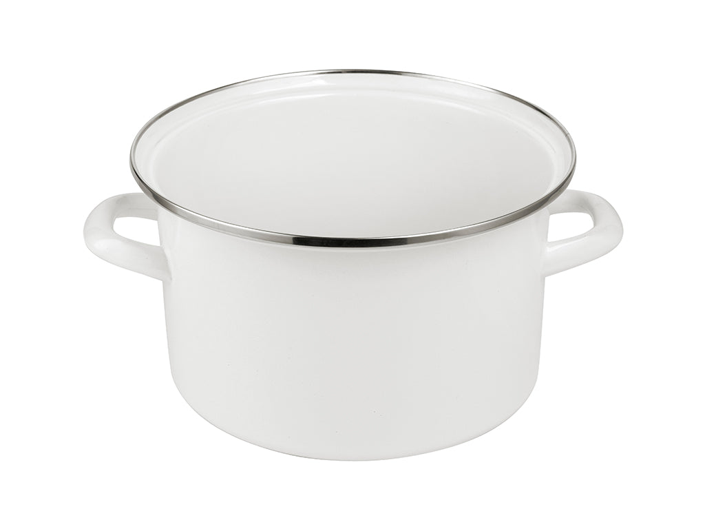 Garnek emaliowany prosty gładki 20cm 3,9l kremowy