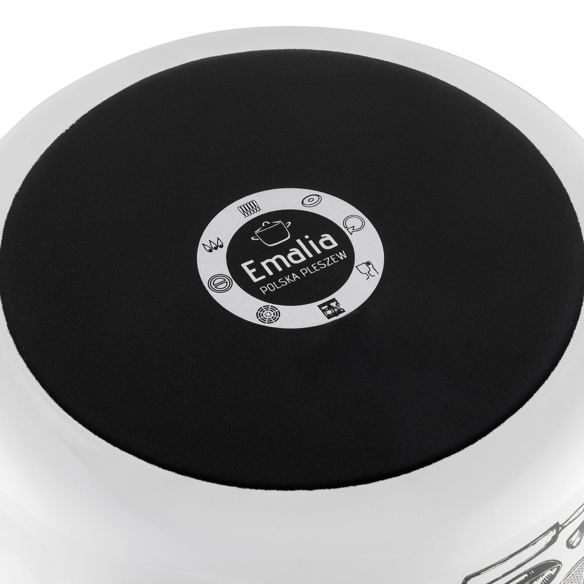 Garnek emaliowany prosty kitchen white 20cm 4,1l z/p