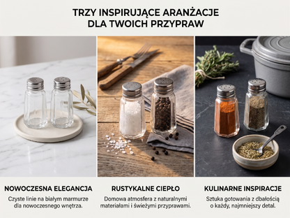 Przyprawniki szklane retro kpl. 2szt 60ml