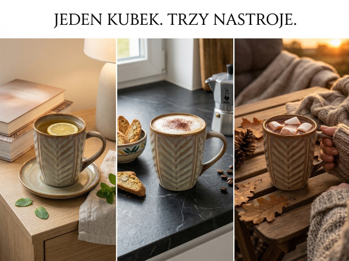 Kubek lehti beige 490ml