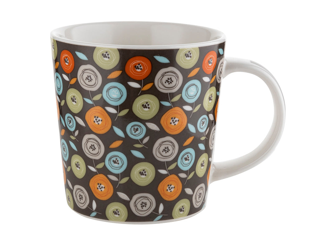 Kubek porcelanowy Florina Funny 400 ml w kwiaty mix wzorów do zmywarki