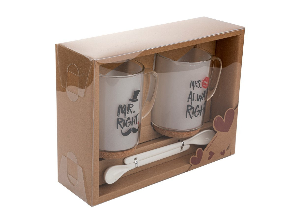 Kubki szklane Mr Mrs Right Florina 380 ml 2 szt. podwójne ścianki