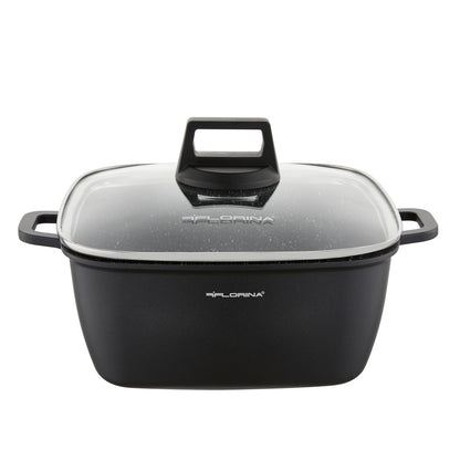 Garnek aluminiowy kwadratowy chef 24x24x10,9cm 4,6l z/p