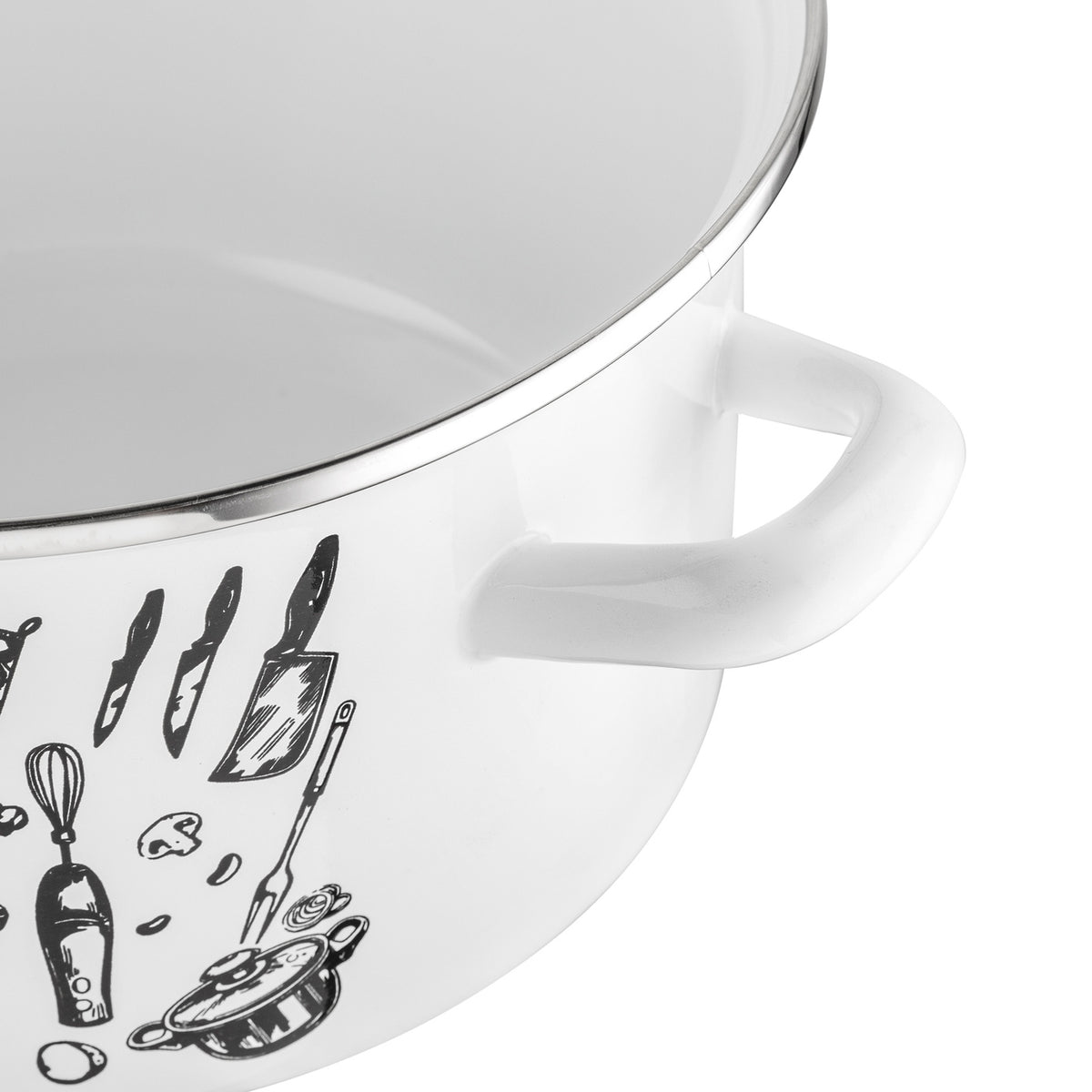 Garnek emaliowany prosty kitchen white 18cm 3l z/p