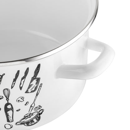 Garnek emaliowany prosty kitchen white 18cm 3l z/p