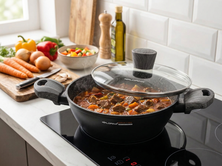 Garnek aluminiowy niski bono 24cm 2,5l z/p