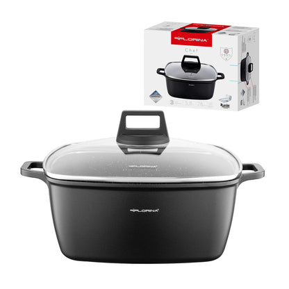 Garnek aluminiowy kwadratowy chef 28x28x12cm 7,1l z/p
