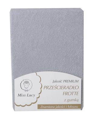 Prześcieradło frotte z gumką 160x200cm szary
