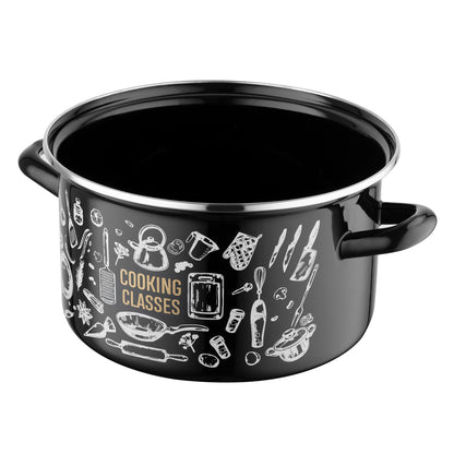 Garnek emaliowany prosty kitchen black 22cm 5,3l z/p
