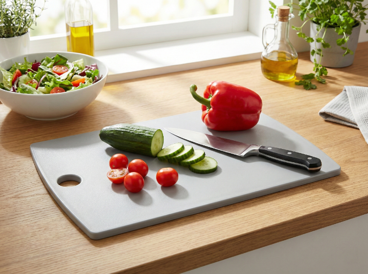 Deska do krojenia plastikowa get fit 38,5x24cm szara