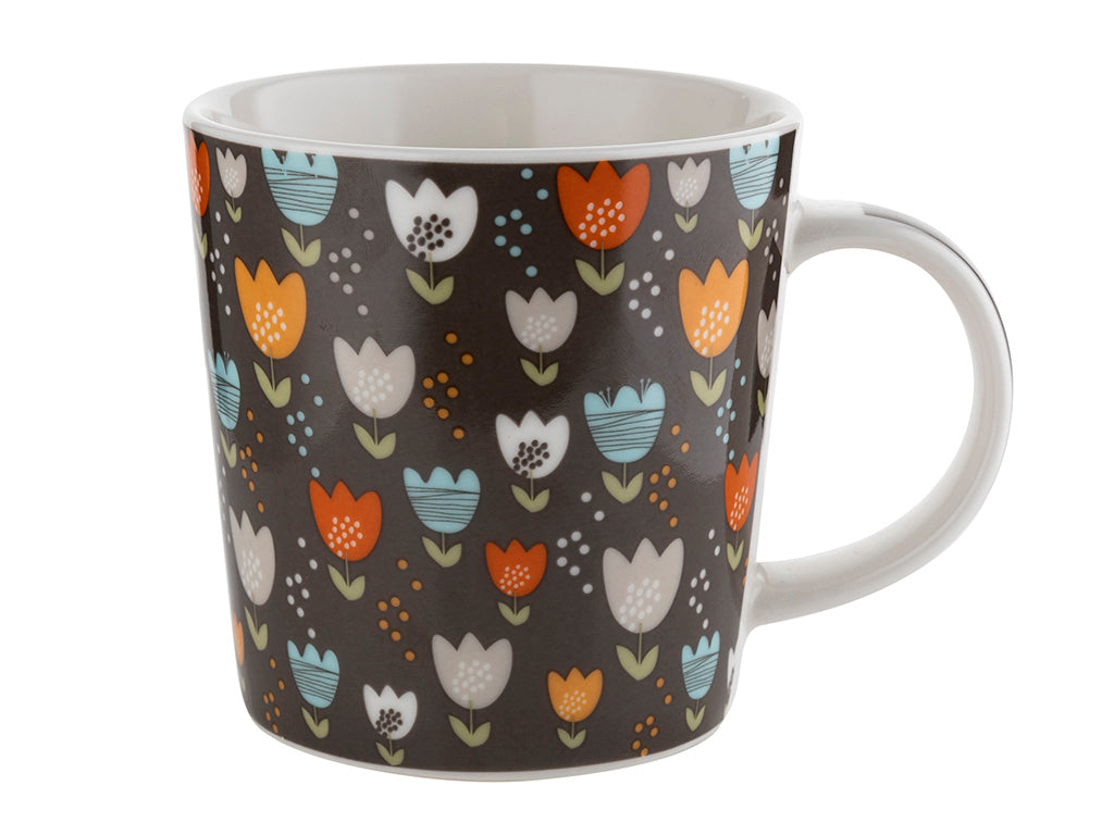 Kubek porcelanowy Florina Funny 400 ml w kwiaty mix wzorów do zmywarki