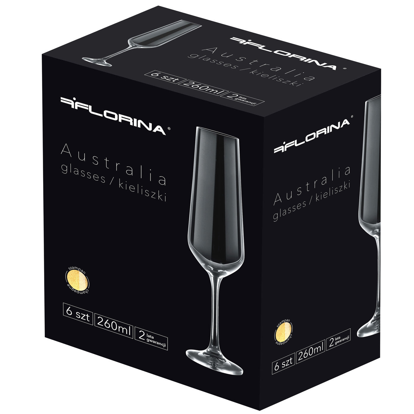 Kieliszki do szampana australia 260ml 6szt