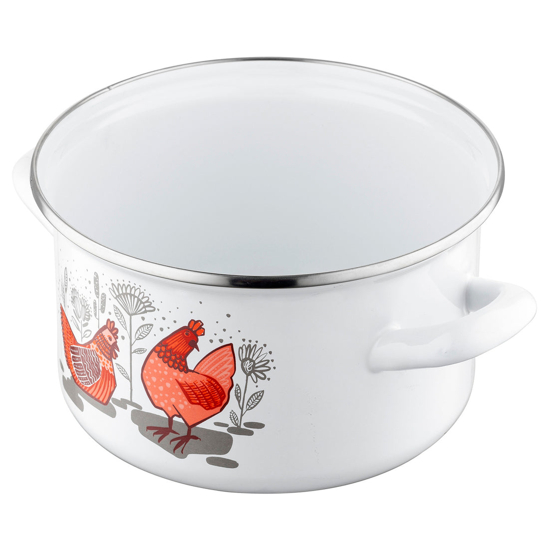 Garnek emaliowany prosty rubinka 18cm 2,6l z/p