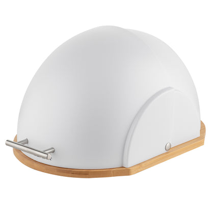 Zestaw 4 elementowy helmet chlebak 37x26x22 cm w zestawie z 3 pojemnikami na artykuły sypkie biały