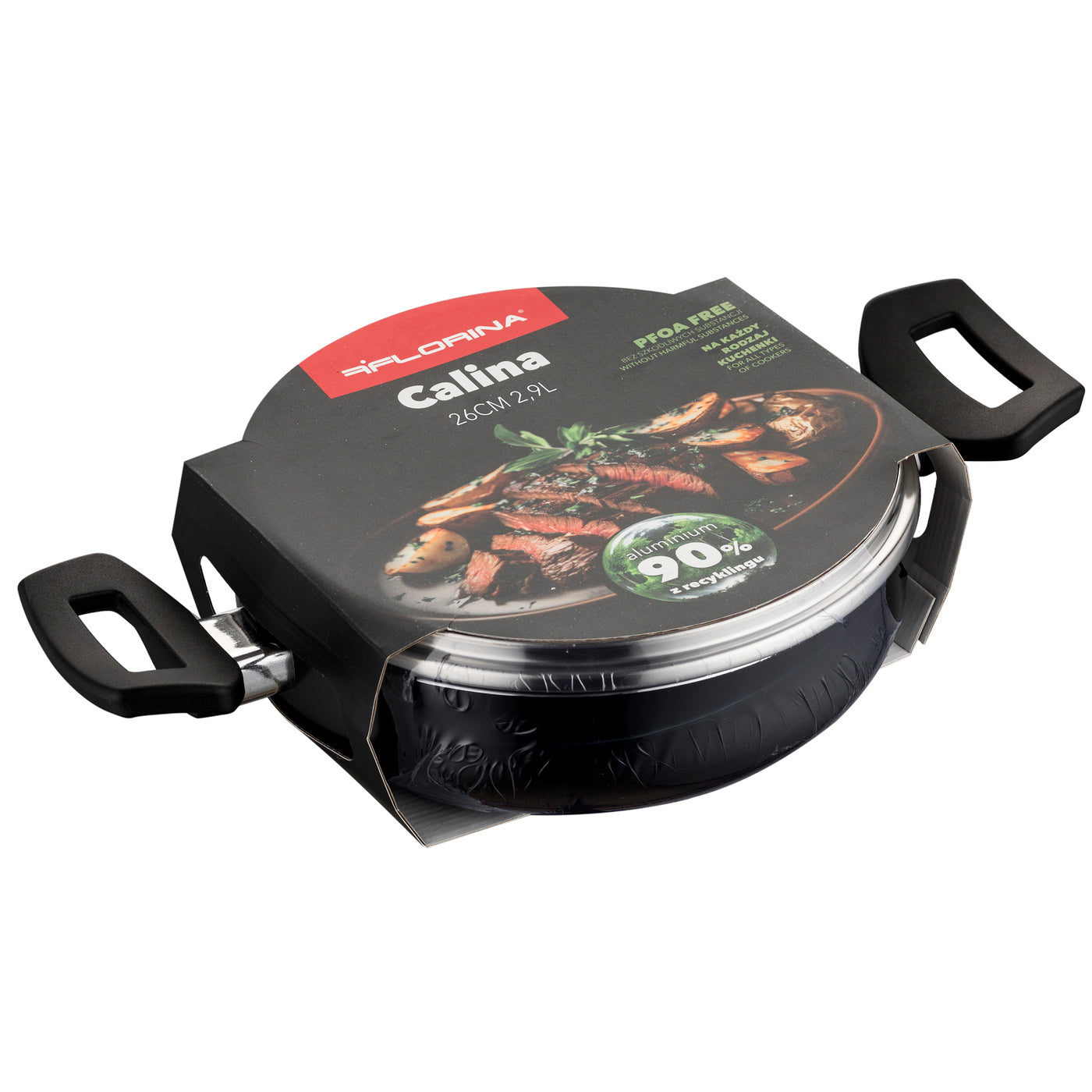 Garnek aluminiowy niski calina 26cm 2,9l z/p