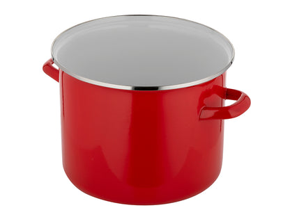 Garnek emaliowany prosty gładki 22cm 5,2l czerwony