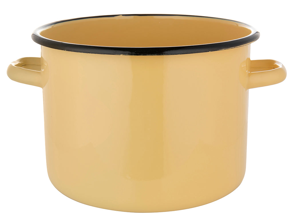 Garnek emaliowany prosty gładki 22cm 7l kremowy