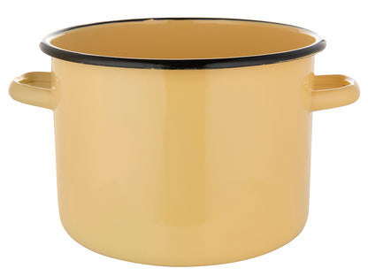 Garnek emaliowany prosty gładki 22cm 7l kremowy