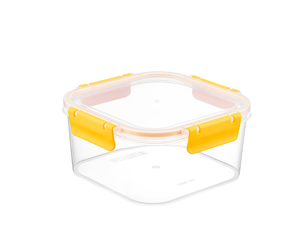 POJEMNIK DO ŻYWNOŚCI PLASTIKOWY KWADRATOWY CLIP GUARD 800ML ŻÓŁTY