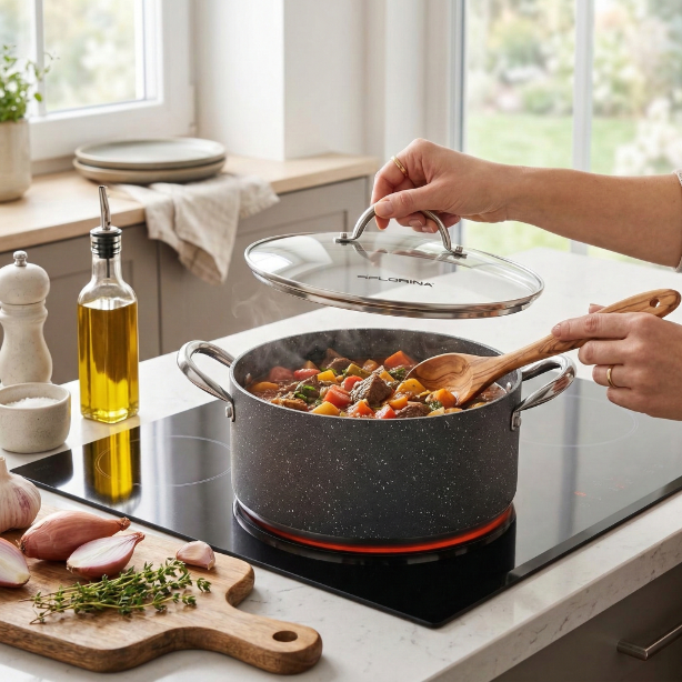 Garnek aluminiowy onyx 24cm 4,8l z/p
