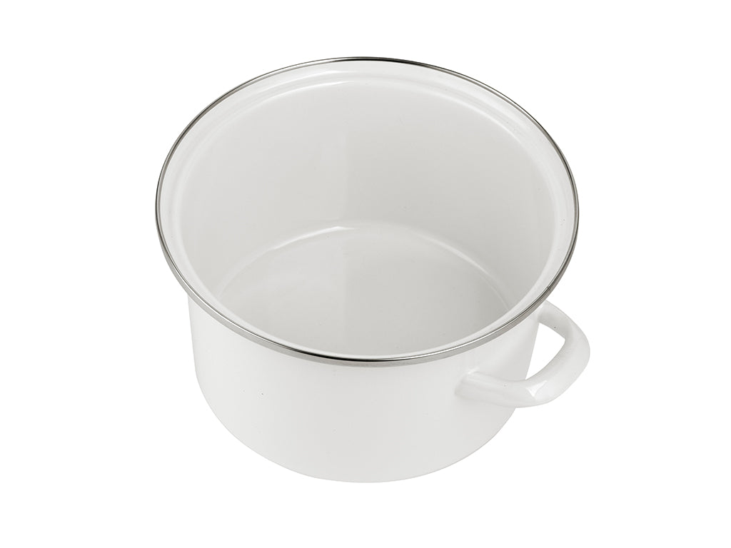 Garnek emaliowany prosty gładki 20cm 3,9l kremowy
