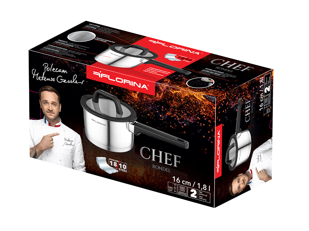 Rondel nierdzewny chef 16cm 1,8l z/p mg