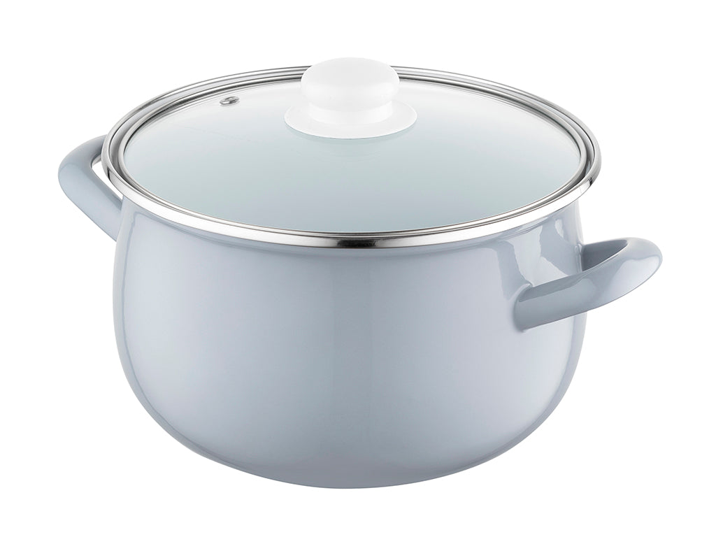 Garnek emaliowany pyza gris 20cm 4,2l z/p szary