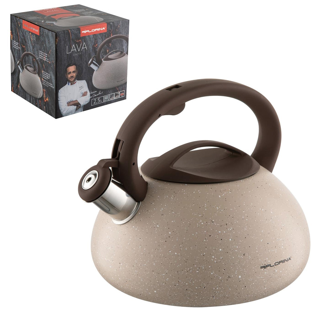 Czajnik nierdzewny lava 2,5l beżowy mg