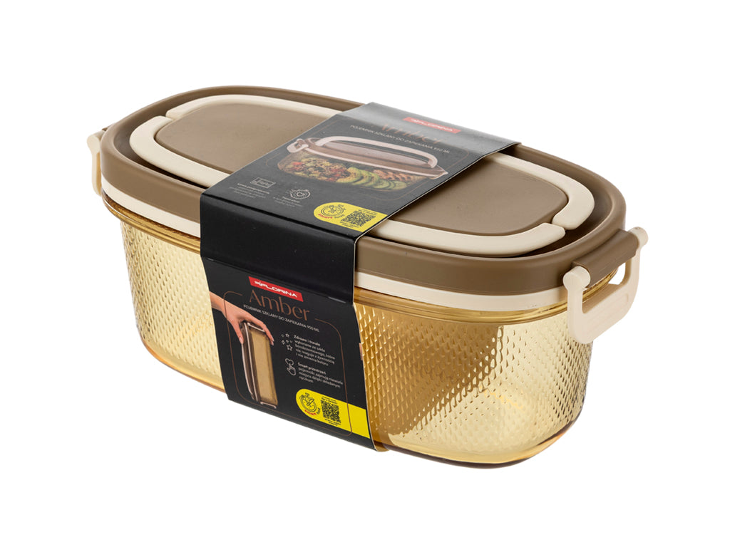 POJEMNIK DO ŻYWNOŚCI AMBER SZKLANY 950ML