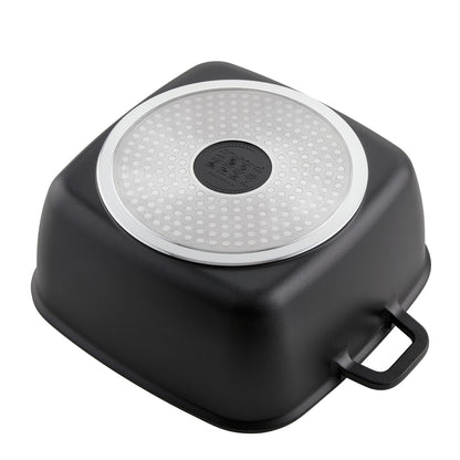 Garnek aluminiowy kwadratowy chef 24x24x10,9cm 4,6l z/p