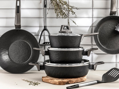 Garnek aluminiowy do gotowania na parze japandi 20cm 1,9l z sitem szklanym