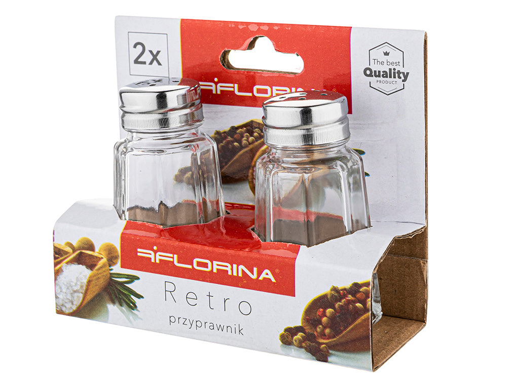 Przyprawniki szklane retro kpl. 2szt 60ml