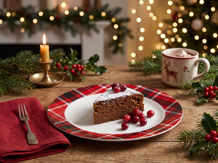 Talerz deserowy Florina Christmas 20 cm porcelana biały świąteczny