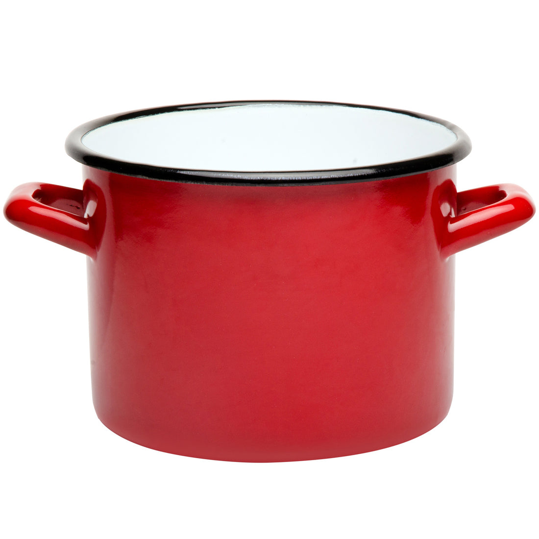 Garnek emaliowany prosty gładki 20cm 4,7l czerwony