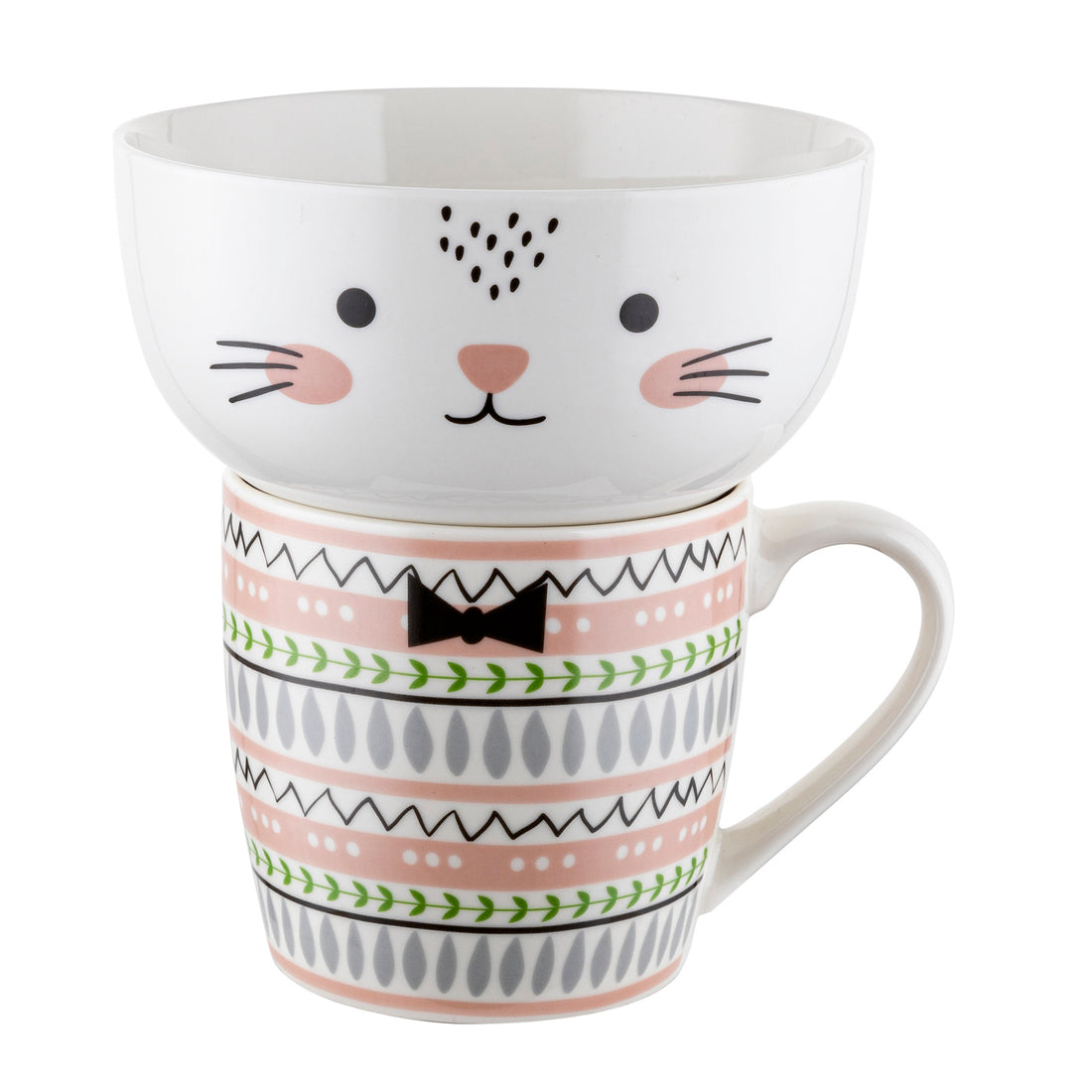 Zestaw porcelany dziecięcej salaterka + kubek luna n