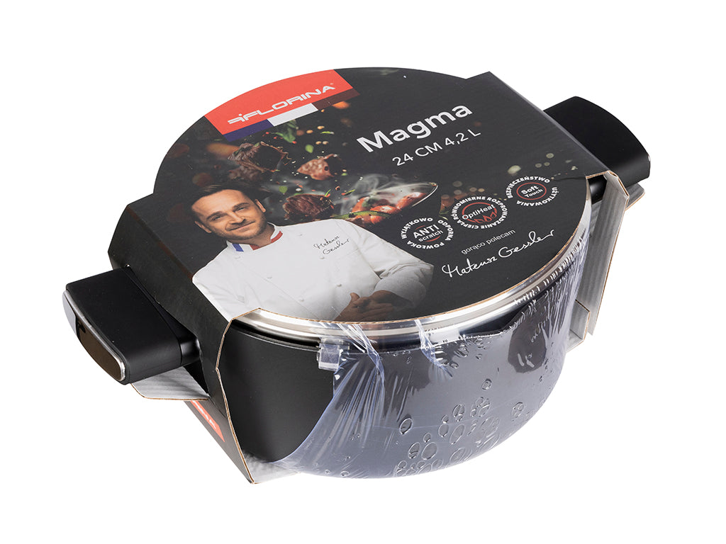 Garnek aluminiowy magma 24cm 4,2l z/p mg