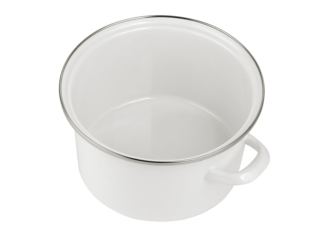 Garnek emaliowany prosty gładki 22cm 5,2l kremowy