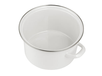 Garnek emaliowany prosty gładki 22cm 5,2l kremowy