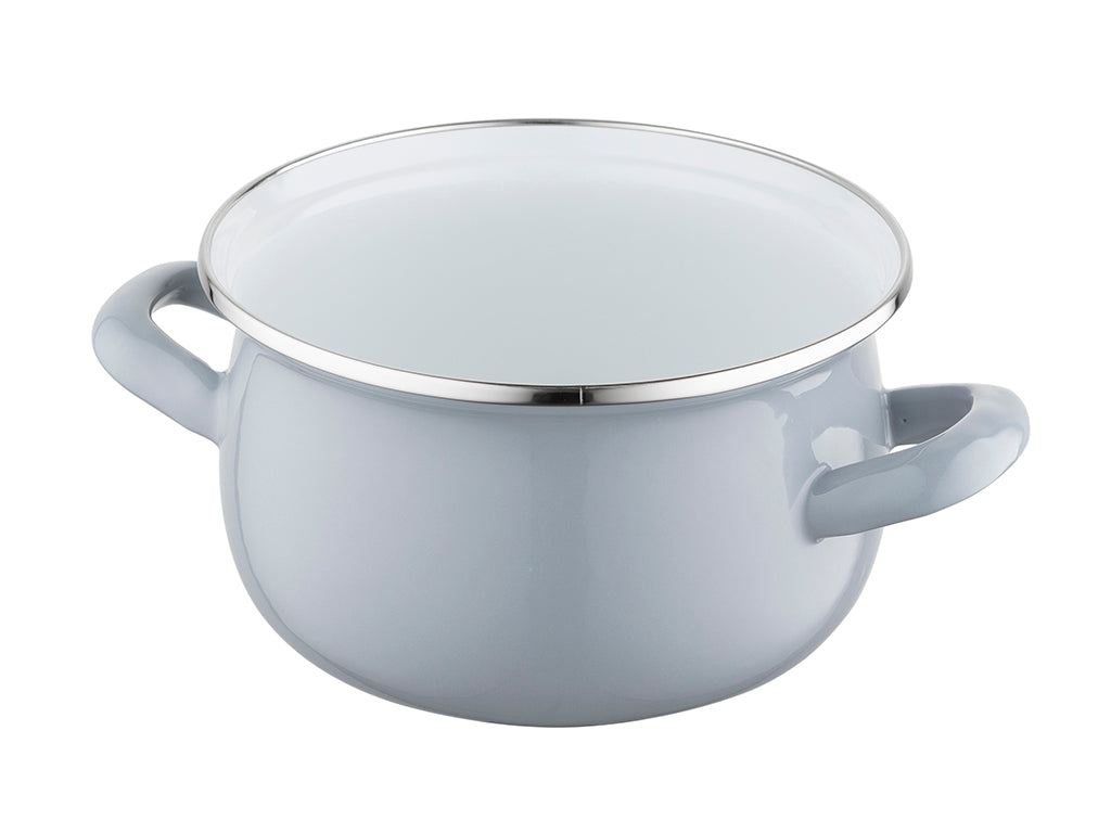 Garnek emaliowany pyza gris 16cm 2,2l z/p szary