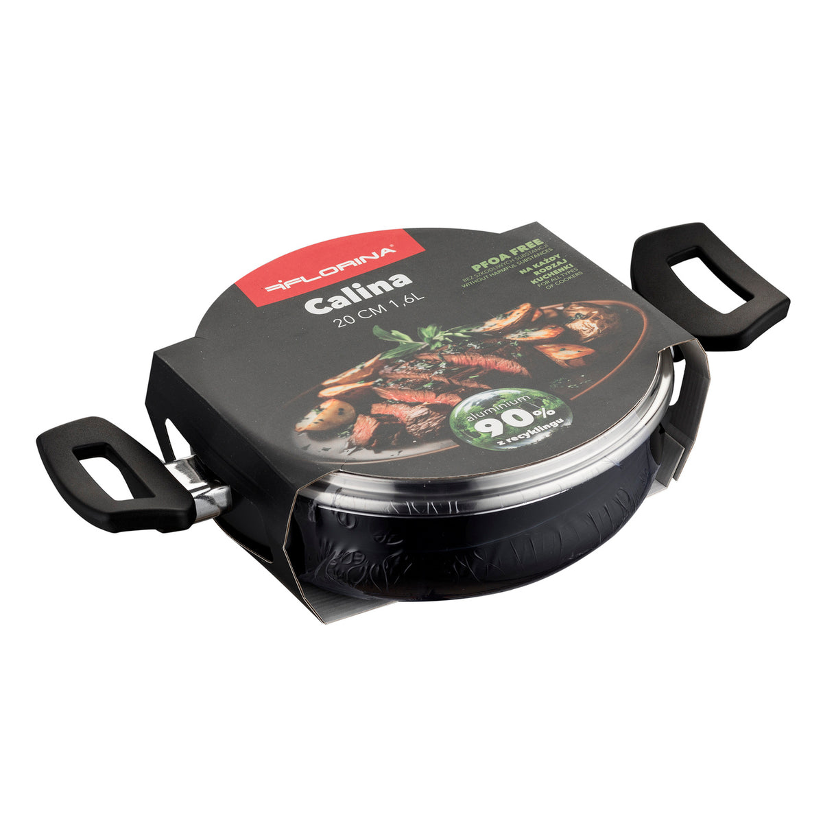 Garnek aluminiowy niski calina 20cm 1,6l z/p