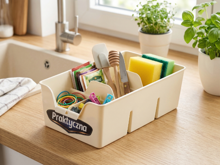 Organizer plastikowy s 22x13,5x7,5cm kremowy