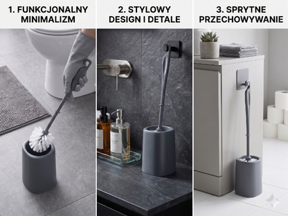 Wc szczotka plastikowa solo standard jasny szary