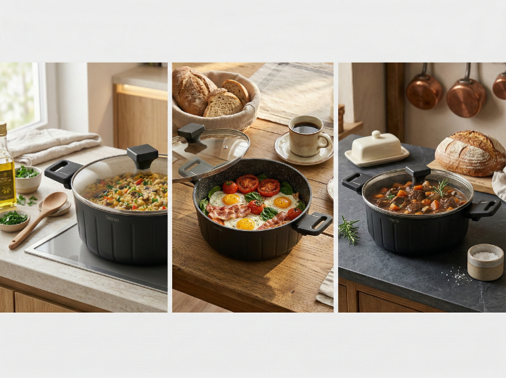 Garnek aluminiowy niski verio 24cm 3,2l z/p