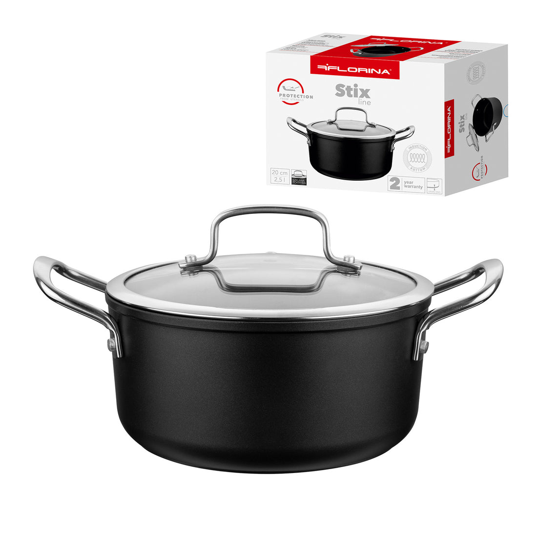 Garnek aluminiowy stix 20cm 2,5l z/p